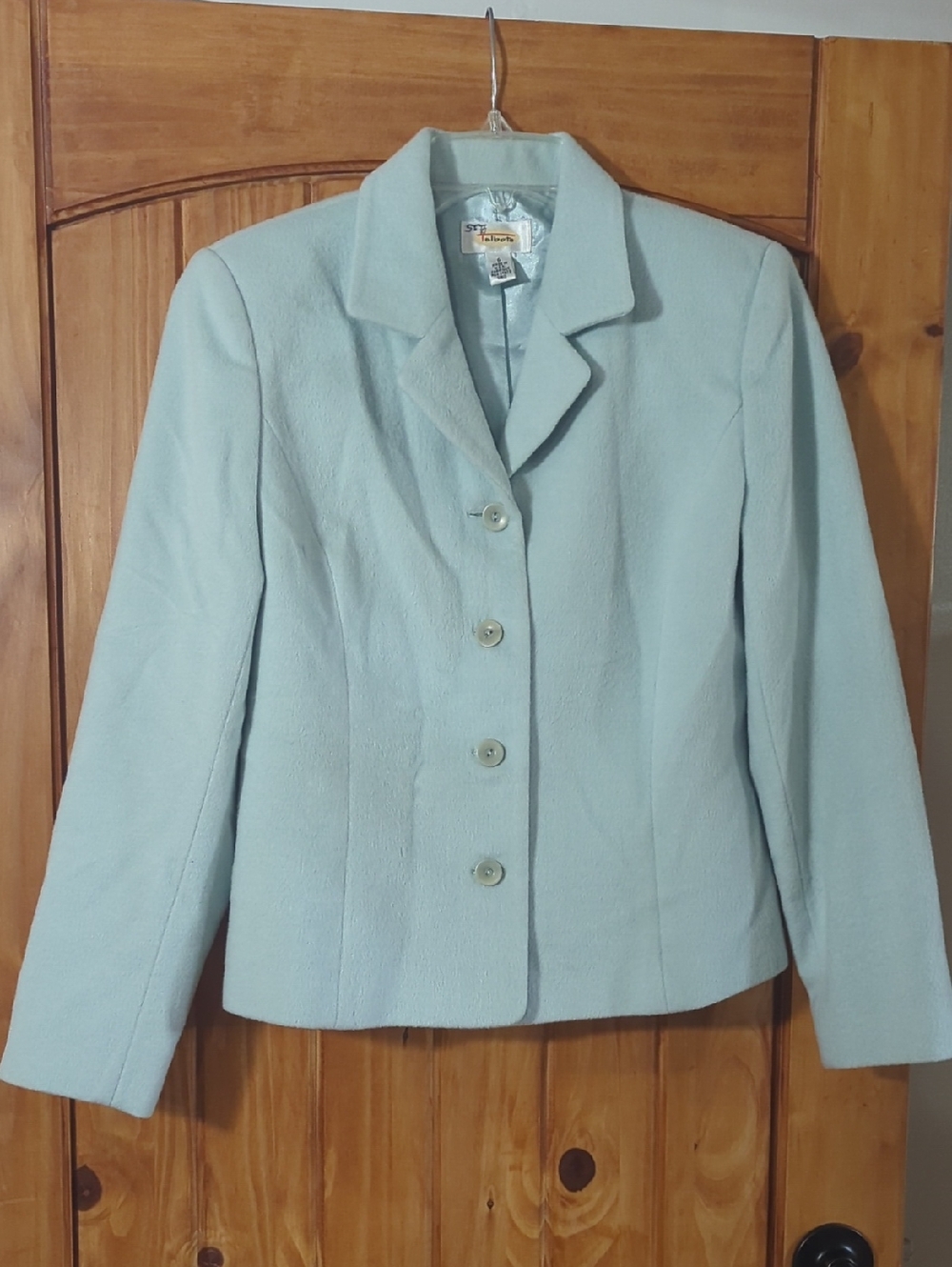 Talbots Light Blue Angora Rabbit and Wool Blazer
